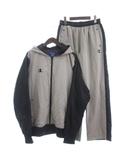 チャンピオン CHAMPION トレーニングウェア セットアップ ジャケット パーカー パンツ 長袖 ロゴ 刺繍 切替 グレー 黒 ブラック O L