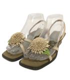 サルヴァトーレフェラガモ Salvatore Ferragamo フルール サンダル オープントゥ フラワー 装飾 緑系 グリーン系 6