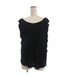 フェンディ FENDI カットソー ノースリーブ 無地 バックボタン 38 黒 ブラック イタリア製