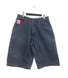 トミー TOMMY JEANS デニムパンツ ジーンズ ハーフ ロゴ コットン インディゴ 32 ☆AA★