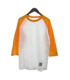 チャンピオン CHAMPION Tシャツ カットソー 長袖 ラグラン ワンポイント コットン 白 黄 ホワイト イエロー M