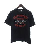 ショット SCHOTT カットソー Tシャツ 半袖 プリント モーターサイクル コットン 1913 黒 ブラック S
