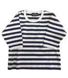 マリメッコ marimekko タグ付き ボーダー カットソー プルオーバー 白 ホワイト 紺 ネイビー 60 ベビー ■FF