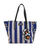 ポールスミス PAUL SMITH ハワイアンブルーム トートバッグ 花 チャーム キャンバス 青 ブルー系