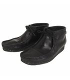 クラークス clarks ワラビー ブーツ レザー ロゴ 刻印 黒 ブラック 9.5 28cm位 靴