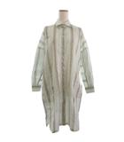 マックスマーラ MAX MARA シャツ ワンピース ストライプ ミディ丈 長袖 ホワイト ブルー ベージュ系 40