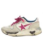 ゴールデングース GOLDEN GOOSE RUNNING SOLE USED加工 スニーカー シューズ ローカット スエード スター 白 ホワイト ピンク 35