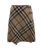 バーバリーブルーレーベル BURBERRY BLUE LABEL ノバチェック ラップスカート フレア ベージュ系 36