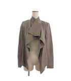 ダブルスタンダードクロージング ダブスタ DOUBLE STANDARD CLOTHING レザージャケット 異素材 切替 ボタンレス 無地 2510123 茶 ブラウン F