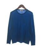 ジョンスメドレー JOHN SMEDLEY タグ付き ニット カットソー 長袖 クルーネック 21-15-0568-337-74-16 ウール 青 ブルー S