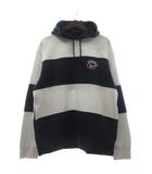 × シュプリーム Supreme Stripe Hooded Sweatshirt パーカー スウェット 長袖 裏毛 ボーダー コットン 白 ホワイト 黒 ブラック M