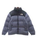 ザノースフェイス THE NORTH FACE × シュプリーム Supreme Studded Nuptse Jacket ダウンジャケット ヌプシ 長袖 総柄 ND42100I 青 ブルー 黒 ブラック M