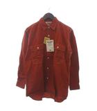 ビッグジョン Big John タグ付き ワークシャツ 長袖 コットン 無地 オレンジ M ■FF