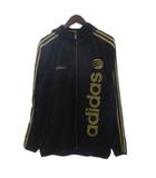 アディダス adidas パーカー ジャージ フルジップ ライン 黒 ブラック XO ■OOM