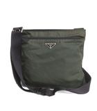 プラダ PRADA ショルダーバッグ スクエア 三角プレート ナイロン 斜め掛け 緑 グリーン 鞄 ☆AA★