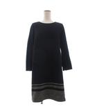 コムサ COMME CA ワンピース ひざ丈 長袖 黒 ブラック 9 ■FF
