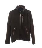 GOAT SUEDE STAND HOOK RIDERS ライダース レザージャケット シングル スエード フルジップ 茶 ブラウン S ■TC