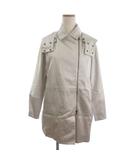 アドーア ADORE パーカー ジャケット ミドル丈 フルジップ シルク 光沢 アイボリー 36 ■TC