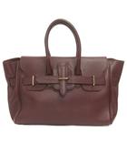 ゴールデングース GOLDEN GOOSE DELUXE BRAND ハンドバッグ スクエア レザー 赤紫 ワインレッド ■TC