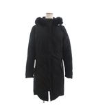 ケープハイツ CAPE HEIGHTS ダウンジャケット ロング フード付き コヨーテファー ジップアップ 比翼 黒 ブラック S ■GY35