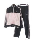 アディダス adidas セットアップ ジャージ ジャケット トラックパンツ 3本ライン L ピンク グレー