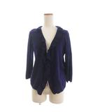 ラルフローレン RALPH LAUREN ニットカーディガン 長袖 フリル ウール 紫 パープル 5f