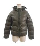 ダウンジャケット ブルゾン ジップフライ フーディ ナイロン 緑 カーキ 38