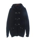 バーク Bark ダッフルコート カーディガン ニット 長袖 フード付き トグル S 紺 ネイビー ■TC