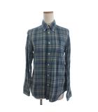 ラルフローレン RALPH LAUREN シャツ ボタンダウン 長袖 コットン チェック ポニー 青 ブルー S