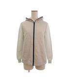 デュベティカ DUVETICA タグ付き TALIESIN ジップジャケット フード ダウン ナイロン ニット 切替 アイボリー 38 ■TC