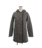トラディショナルウェザーウェア Traditional Weatherwear キルティングコート ひざ丈 フード 中綿 裏ボア 132BA-2009I グレー 32 ■TC