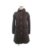 マッキントッシュ MACKINTOSH キルティングコート ひざ丈 フード 中綿 茶 ブラウン 34 ■TC