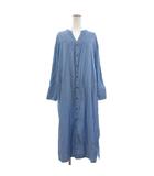 シンプリシテェ Simplicite シャツワンピース ロング丈 長袖 水色 F