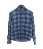 ラルフローレン RALPH LAUREN シャツ ボタンダウン 長袖 チェック 青 ブルー XS