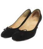 クリスチャンルブタン Christian louboutin パンプス リボン スエード 黒 ブラック 35 22.5cm ■TC