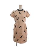 ヴェルニカ Velnica ワンピース 半袖 ひざ丈 刺繍 羽 ピンク ■TC