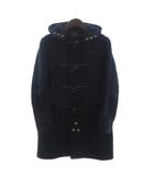 サイ ベーシックス SCYE BASICS ダッフルコート ミドル丈 フード ジップアップ ウール 紺 ネイビー 38■TC