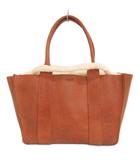 ムーニュ MUUN ハンドバッグ レザー 押印 茶 ブラウン 鞄