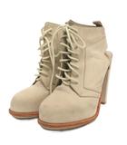 アレキサンダーワン ALEXANDER WANG ヒールブーツ レースアップ ラウンドトゥ ベージュ 37 23.5cm相当 ■TC