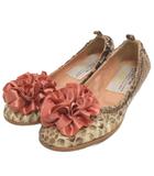 ピッピ Pippi パンプス フラットヒール 装飾 リボン ベージュ 36 ■TC