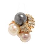 ヴィンテージ リング 指輪 フェイクパール ラインストーン ゴールドカラー 約13号 アクセサリー ☆AA★