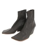 ピッピシック PIPPICHIC ブーツ スクエアトゥ グレー 38 24cm 靴 ■TC