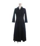 レキップヨシエイナバ L'EQUIPE YOSHIE INABA デニム ワンピース シャツ フレア ロング 長袖 38 黒 ブラック ■GY35