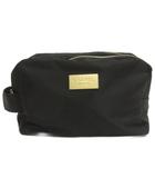 シャネル CHANEL 美品 ノベルティ バニティバッグ 化粧ポーチ プレート ロゴ 黒 ブラック ■GY35