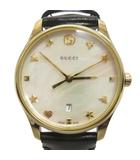 腕時計 アナログ クオーツ 3針 デイト 126.5 レザー シェル盤 文字盤 白 黒 ブラック ウォッチ