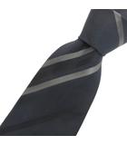 グッチ GUCCI ネクタイ ワイドタイ シルク ストライプ 紺系 ネイビー系 小物 ■OOM