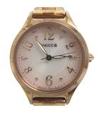 シチズン CITIZEN wicca 腕時計 アナログ 電波ソーラー 3針 デイト H0F8-R011227 文字盤 ピンク ゴールドカラー ウォッチ ■GY35
