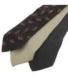 ジョルジオアルマーニ GIORGIO ARMANI COLLEZIONI ネクタイ 3本セット ワイドタイ ベージュ系 ブラウン系 ネイビー系 ■OOM