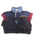 ポロ ラルフローレン POLO RALPH LAUREN 2点 セット カーディガン ラガーシャツ 赤 紺 レッド ネイビー 100㎝ 3T