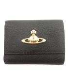 ヴィヴィアンウエストウッド Vivienne Westwood オーブ 財布 三つ折り 小銭入れ がま口 レザー 黒 ブラック ウォレット